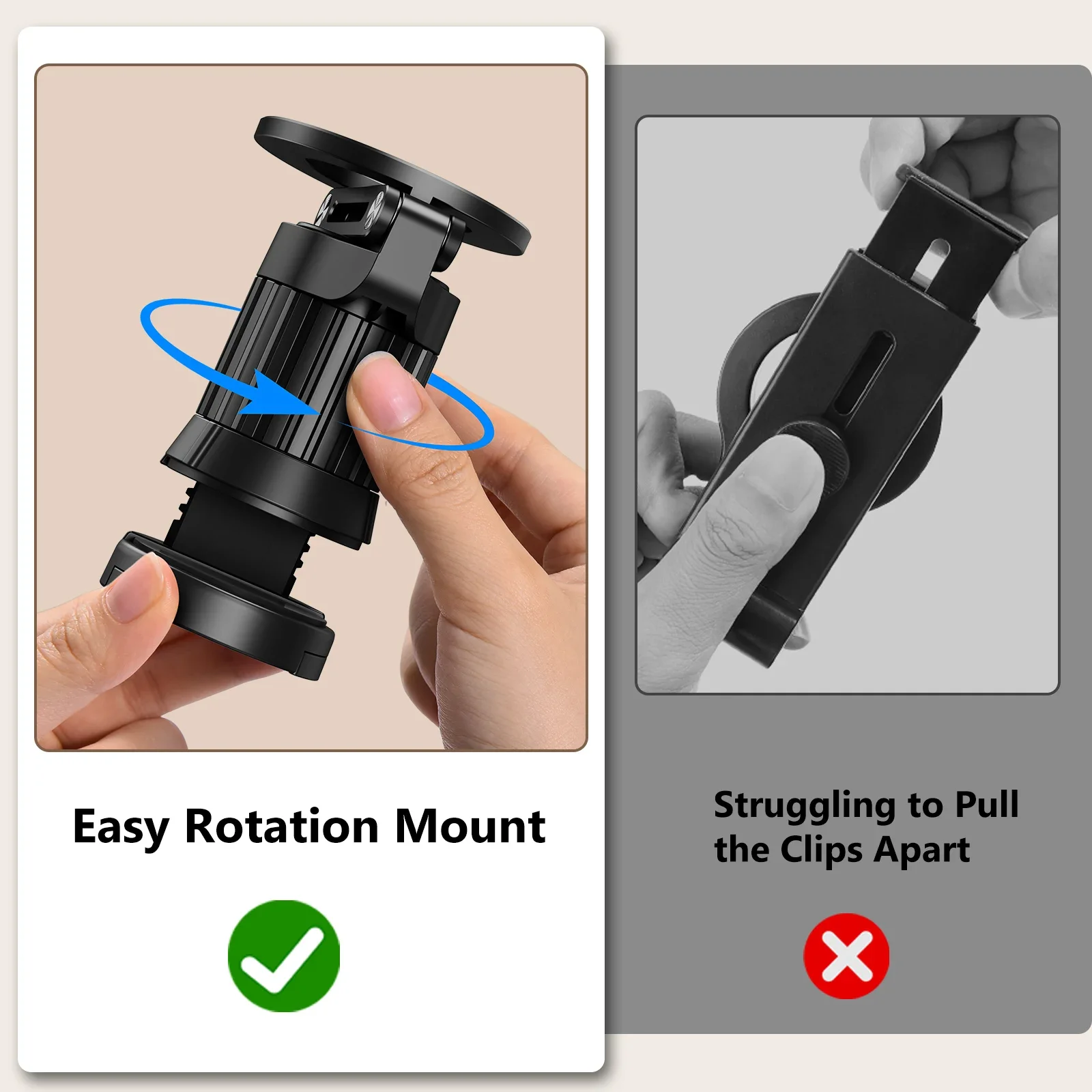 Eary Portable Magnetic Phone Holder Stand With 360 Rotatable Adjustable Universal For Airplane Desk Train Seat Travel Essentials