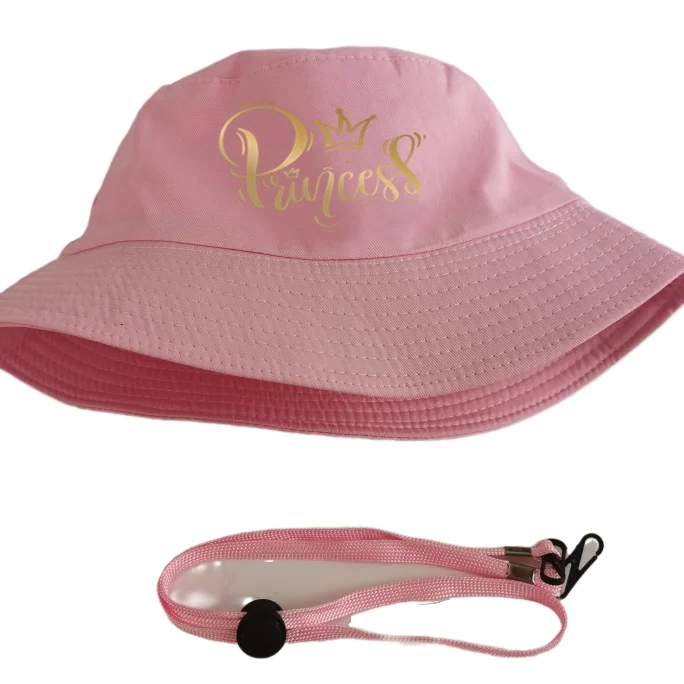 girls bucket hat golden letter princess 