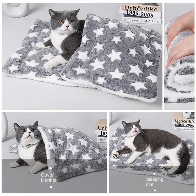 Flannel Pet Sleeping Mat Dog Bed Cat Litter Puppy Bed Dog Sofa Lovely Mattress Cushion for Small Large Dog Blanket Pet Supplies 5