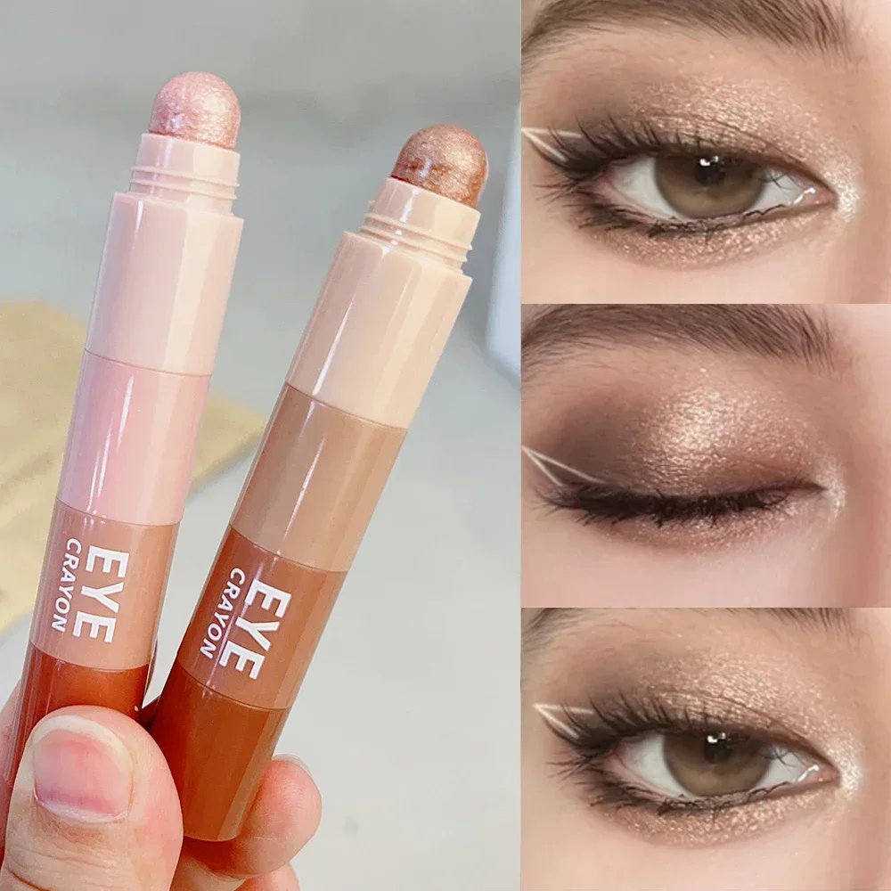 Eyeshadow Stick 4 In 1 Pearlescent Highlighter Makeup Waterproof Lasting Glitter Eye Shadow Eyeliner
