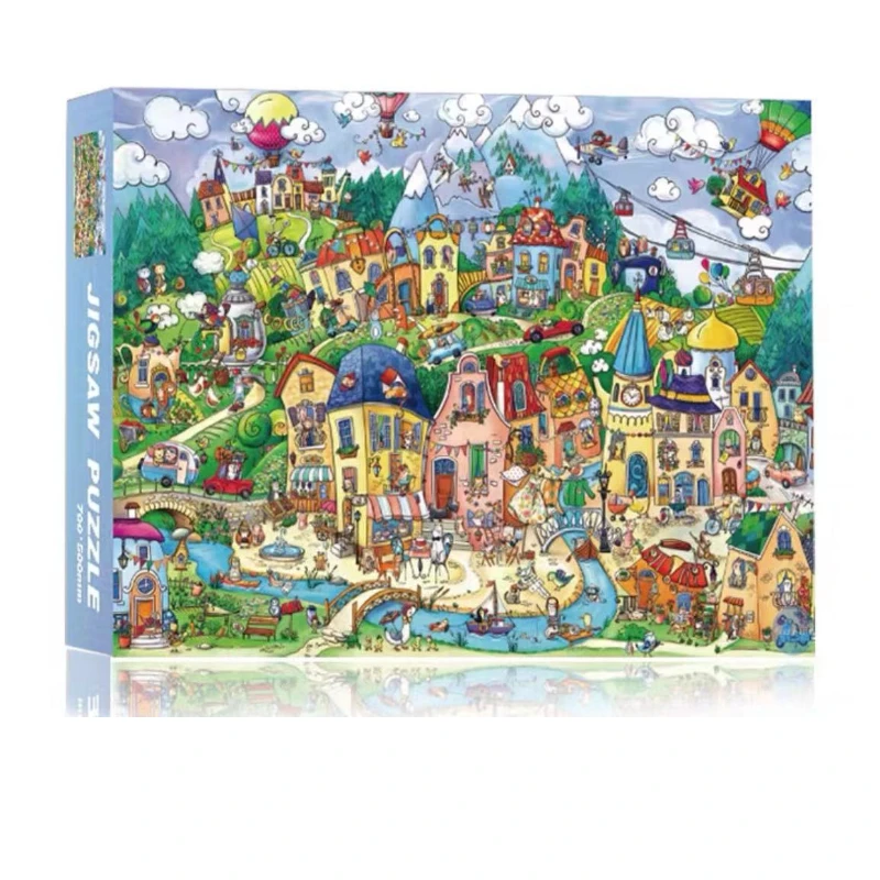 Train And Dog Puzzle - 1000 Piece Jigsaw For Adults With Vibrant Artwork And Storage Box