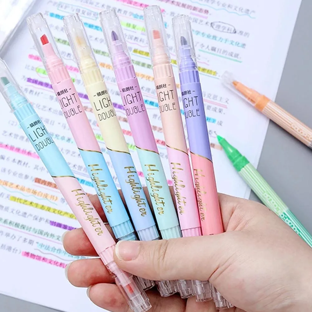 

Cute Double-Headed Highlighter With 2 Color Smoothing Ink Highlighter Pens For Card Making