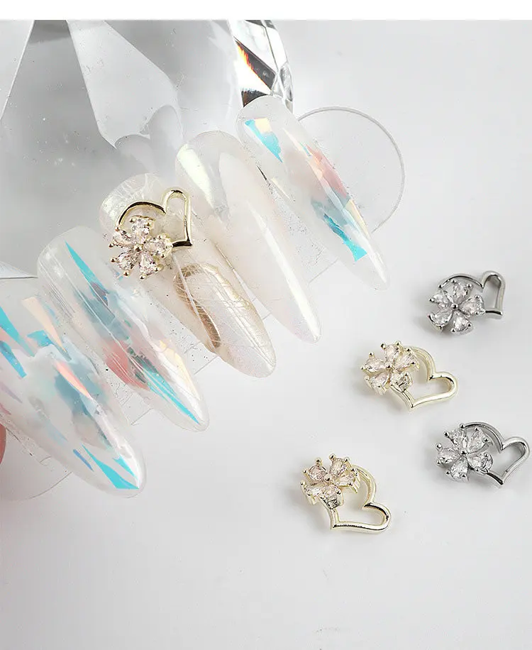 10 teile/los Valentinstag Herz Liebe Zirkon Kristalle Strass Nail Art Schmuck Dekorationen Nägel Zubehör Charms Lieferungen – Detail 7