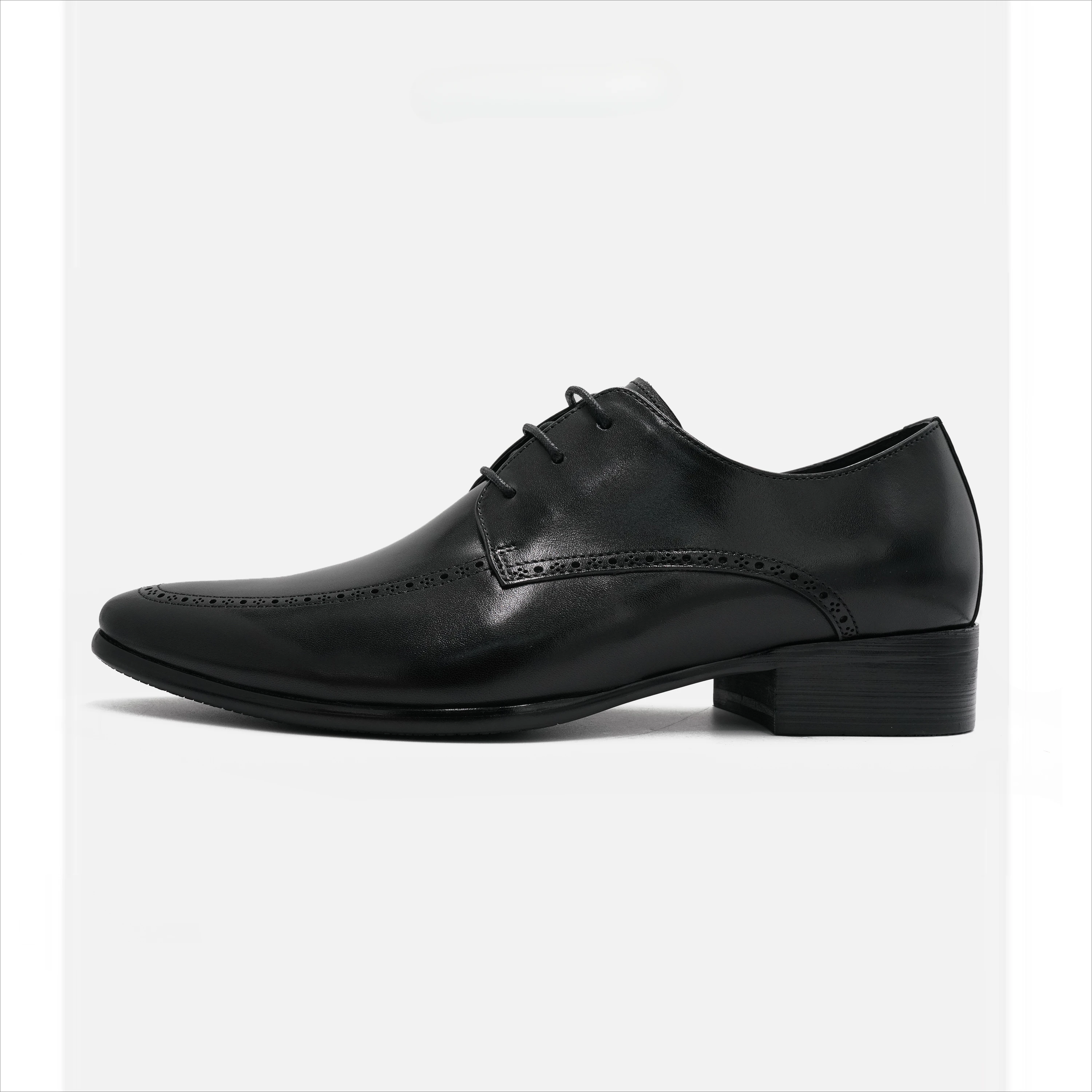 Spring New Men's Business Dress Shoes Leather Pointed Lace Up Casual Shoes 3