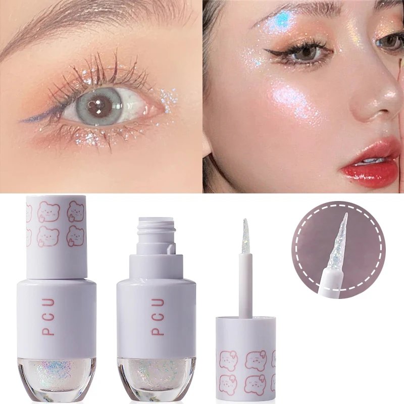 

Shimmer Glitter Liquid Eyeshadow Highlighter Makeup Long Lasting Waterproof Illuminator Korean Make Up Eye Shadow Body Glitter