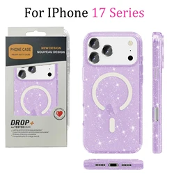 Glitter Transparent Shockproof Armor Case with Wireless Charging Compatibility - iPhone 15 Plus (Glitter Purple)