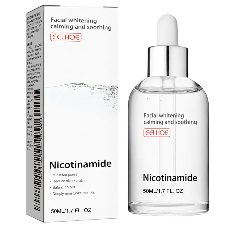 EELHOE Nicotinamide Face Serum Nourish Face Contour Facial W-hitening Shrink Pores Pigmentation Remover Skin Care Products 50ml