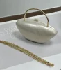 Women's Marble Pearl Acrylic Clutch Bag with Chain Shell Box Design Evening Wedding Bridal Handbag Gift for Party 5