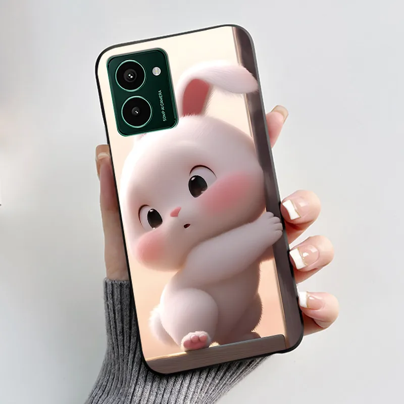 Aesthetic Cute Cat Astronaut Black Matte Soft TPU Shockproof Phone Case