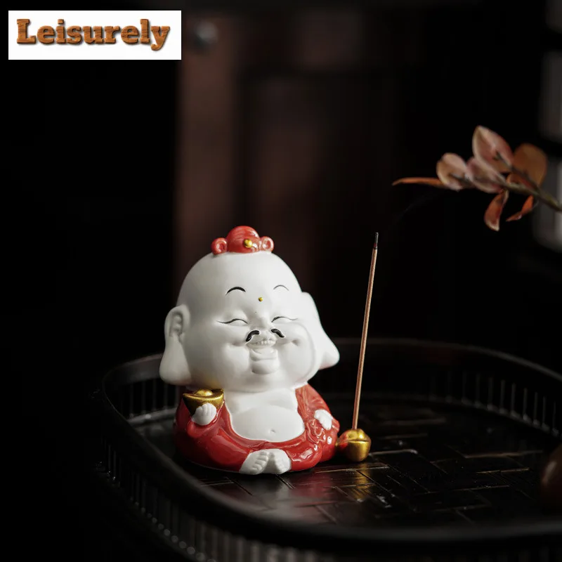 Ceramic Blessing Buddha Incense Holder Mist Smoking Steamers Incense Burners Aromatherapy Censer Teaware Supplies Decoration