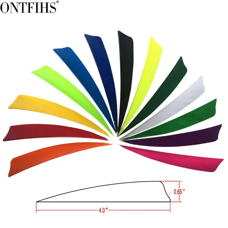 ONTFIHS 50PCS Archery Fletching RW 4" Shield Arrow Feathers with Natural Turkey Feathers 2