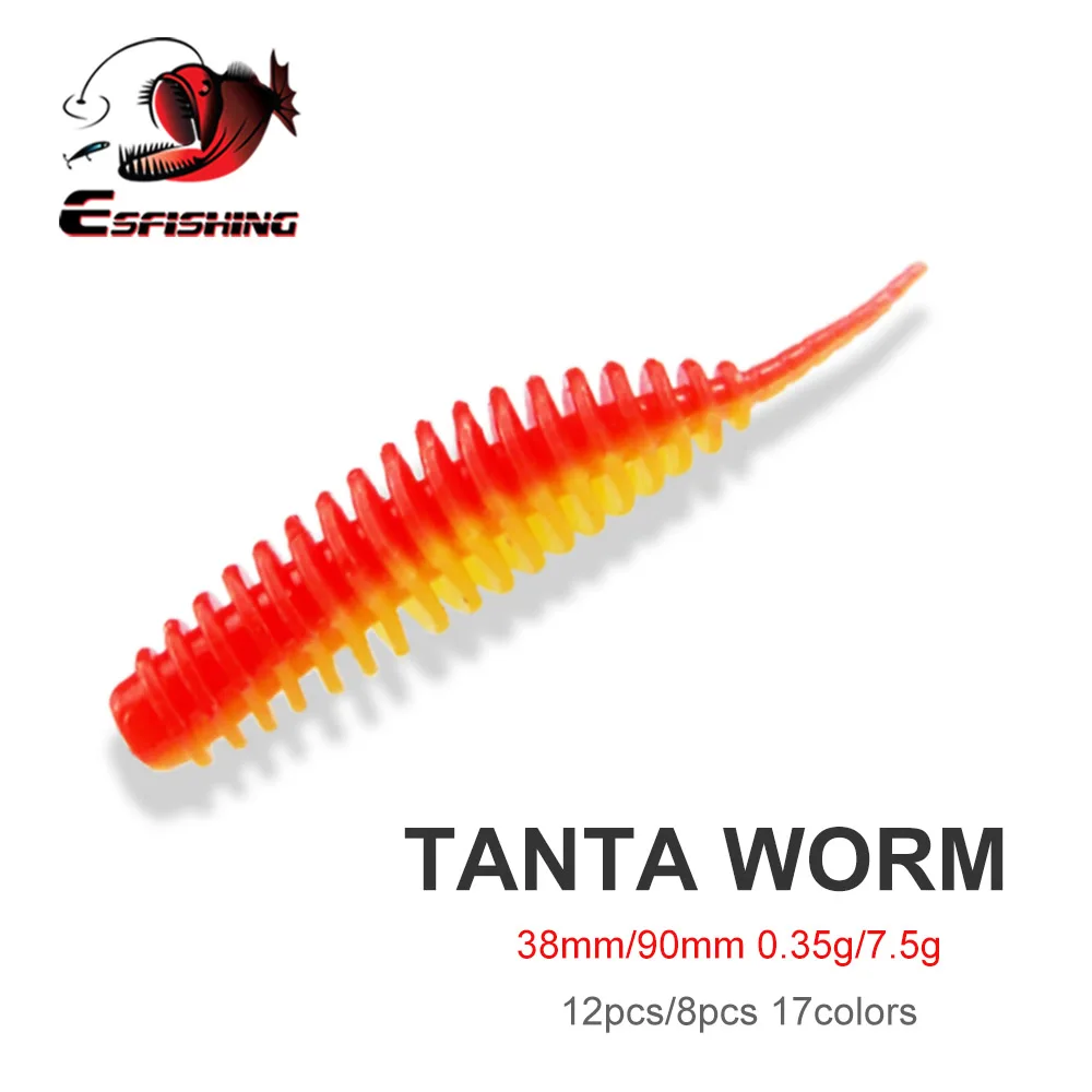 ESFISHING New Fishing Tiny Worm Bait Lure Tanta 38mm 90mm 0.35g 7.5g Leurre Peche Squid Fishing Tackle Bass Pike with Salts kesfishing worm bait tanta 38m 90mm bass pike trout ice fishing shrimp smell with salts soft silicone fishing lure free shipping