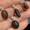 Unit One Piece 925 Silver Buckle With Creative Natural Mexico Fire Agate Crystal Healing Random Shape Pendant Fashion For Gift 5