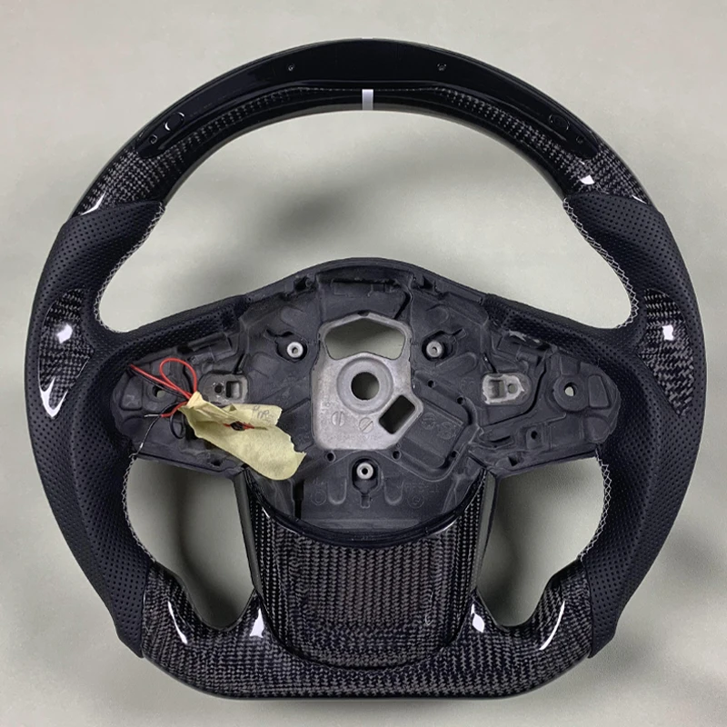 

LED Car Accessories Carbon Fiber Steering Wheel for Toyota Supra A90 A91 2018-2022 Perforated Leather Customized