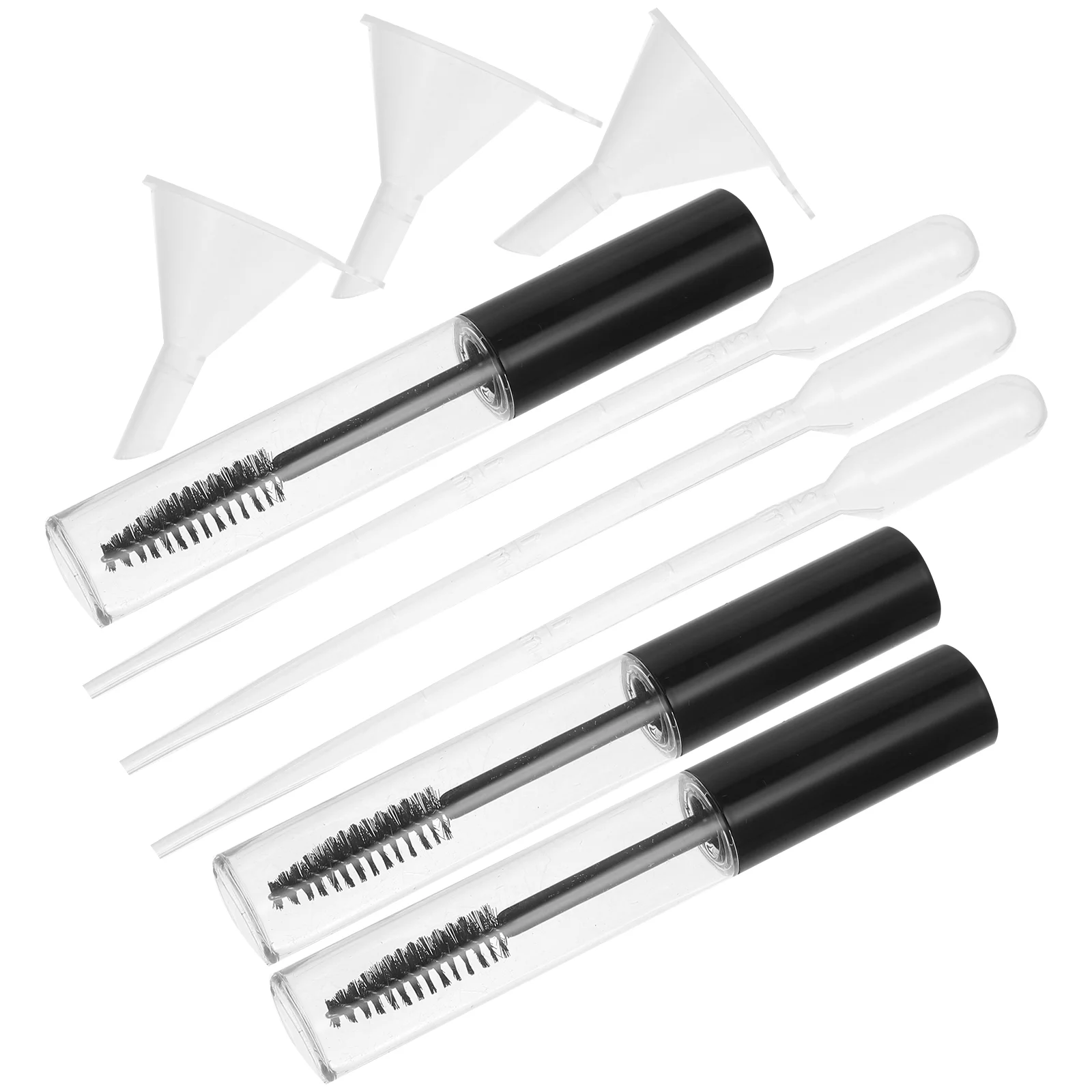 

3 Pcs Transfer Pipettes Empty Mascara Tube with Eyelash Wand Lipgloss Cover 10ml Container Funnel Spoolies