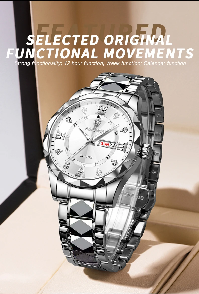 Men's Wrist Watch Waterproof Quartz Watch With Date And Glow_voghion.com