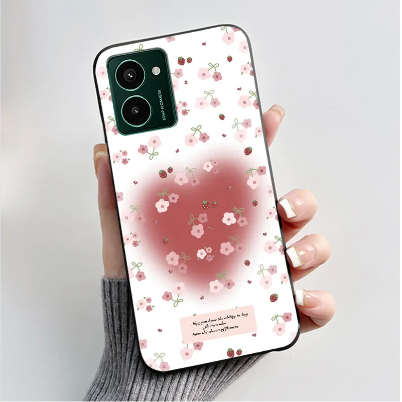Luxury Fashion Butterfly Flower Painted Black Soft TPU Silicone Phone Case