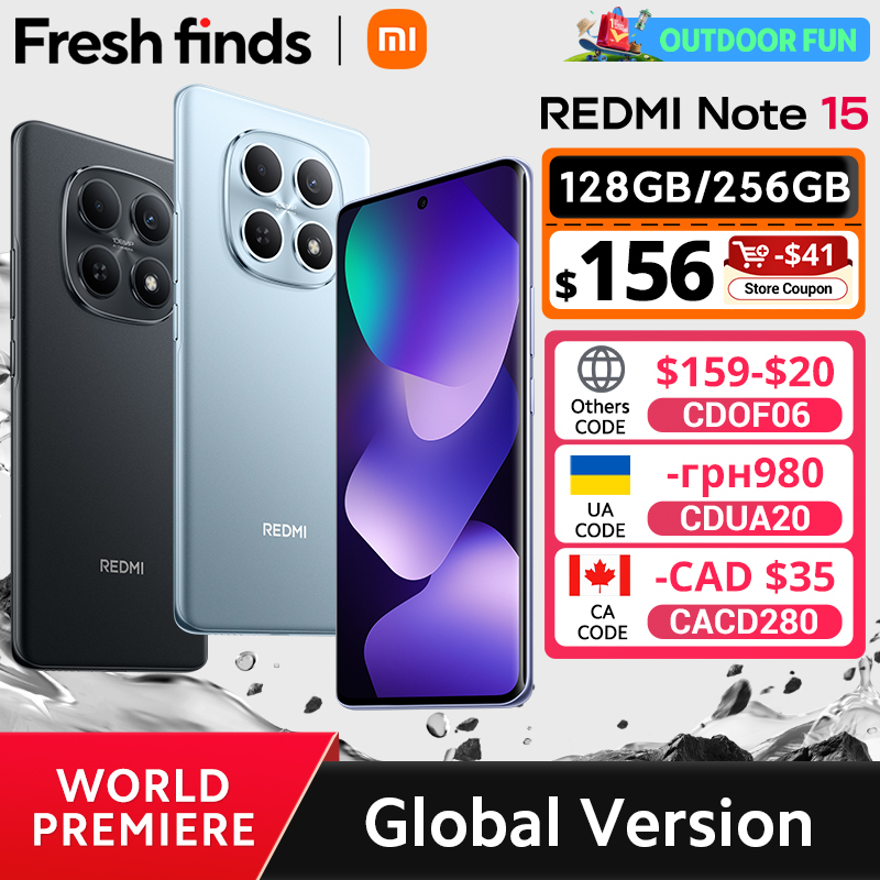 【World Premiere】Global Version Xiaomi Redmi Note 15 MTK Helio G100-Ultra Smartphone 6.77" AMOLED display 108MP camera 6000mAh