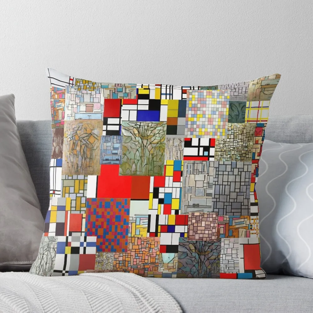 

Piet Mondrian Throw Pillow Pillowcases christmas supplies
