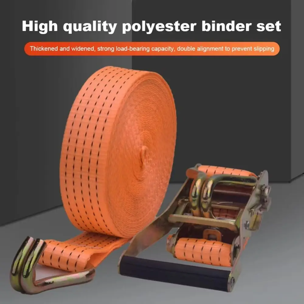 Durable 40mm Tie-down Straps J Hooks 3/6/8/10/15 Meter Binding Strapping Thickened Easy to Use Ratchet Straps Heavy Duty