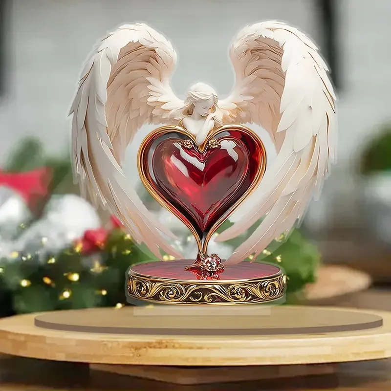 AcrylicBohemian Style Angel Of Love Acrylic Desktop Ornament Perfect Valentine's Day Gift For Family & Friends, Desktop Ornament 4