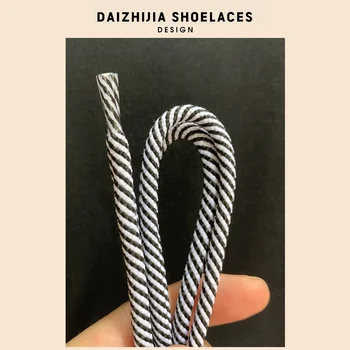 필라 신발 끈에 적합 여성 남성 아빠 신발 흰색과 검은 색 다채로운 베이지 색 라운드 스레드 긴 신발 끈 로프