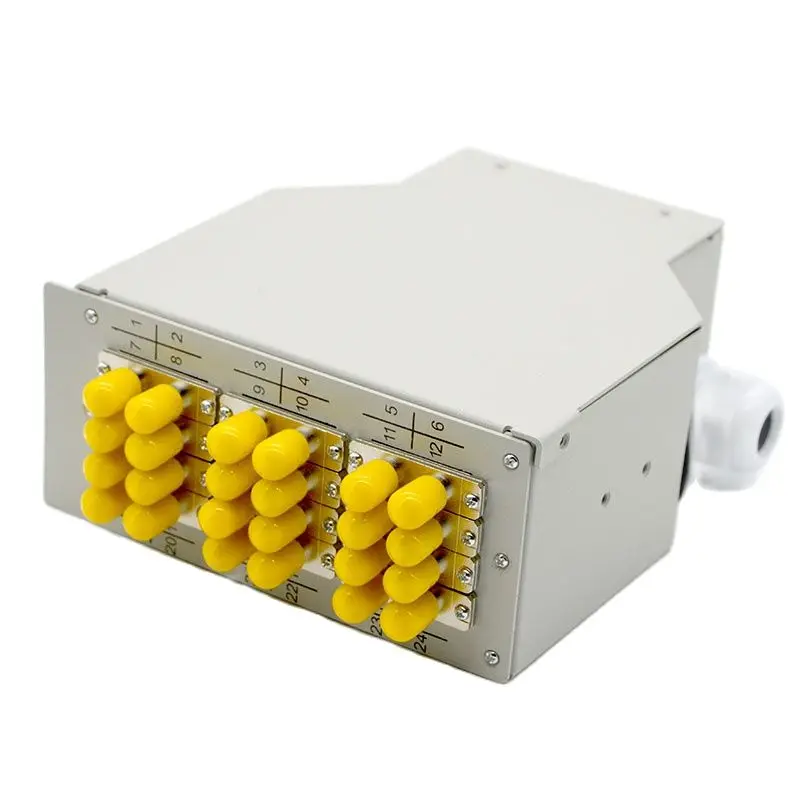 Hot Sell 1PCS New ST FC 12 Port Fiber Optic Terminal Box Rail Mounted  Supports SC/LC Coupler 24 / 48 Core Special Wholesale