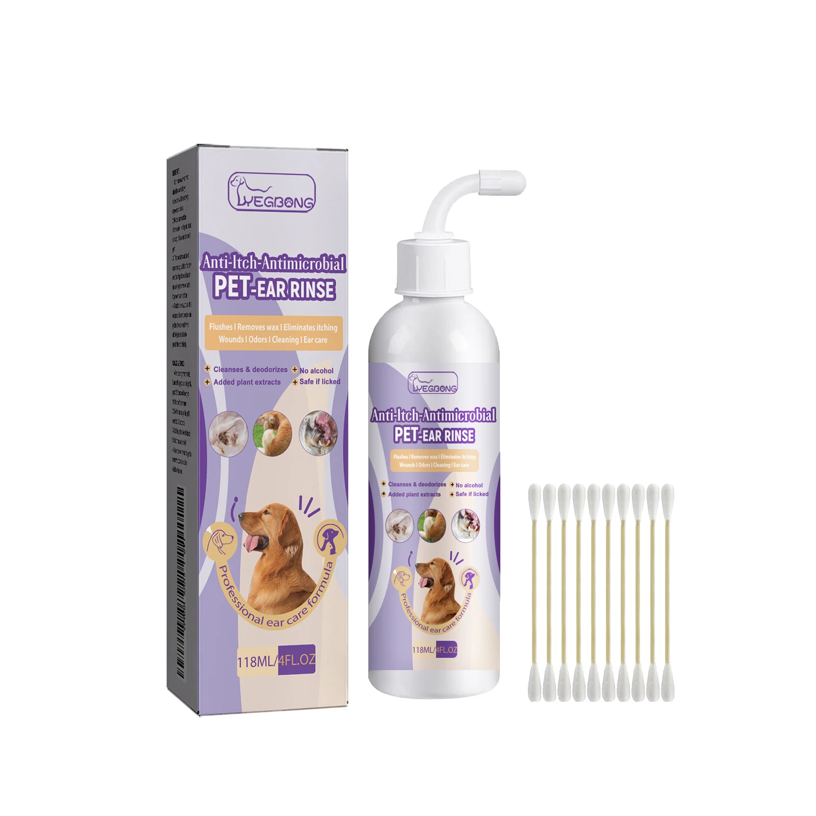 Pet Ear Cleaner Solution Remove Mites Debris Keep Canals Clean Cat Ear Deodorant Oil Infection Control Soothe Dog Wash Drops