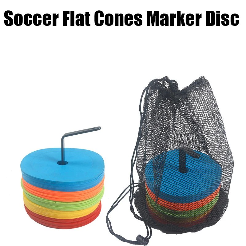 10pcs Soccer Flat Cones Marker Disc Basketball Sports Speed Agility Training Markers Indeformable Portable Training Equipment