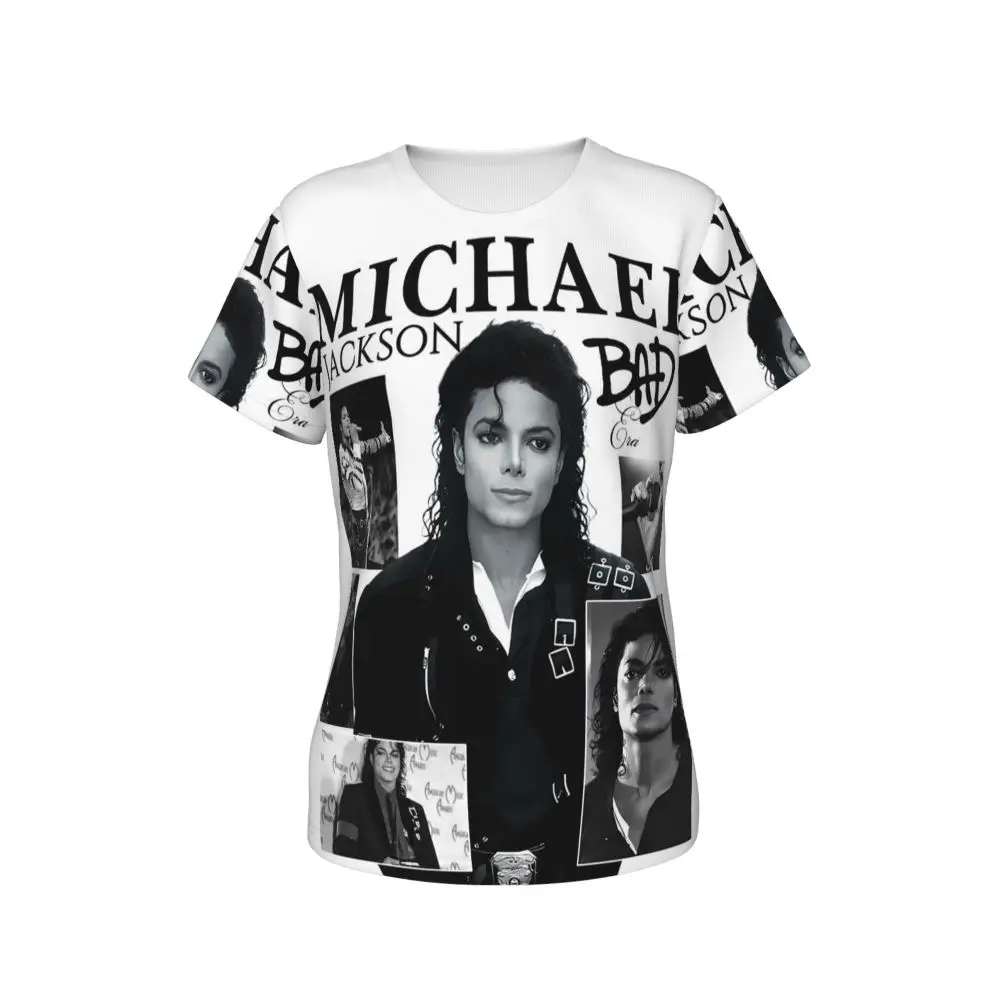 Michael Jackson Dancing T-Shirt Women Short Sleeve T Shirts Round Neck Clothes Cotton Summer Tees Streetwear