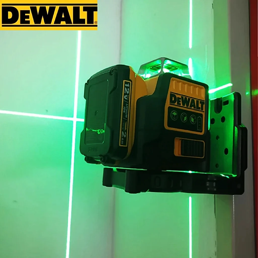 Dewalt DW089LG 3 면 * 360 도 수직 12V 리튬 배터리, 12 라인 레이저 레벨 수평 녹색광 레벨 계량기 야외