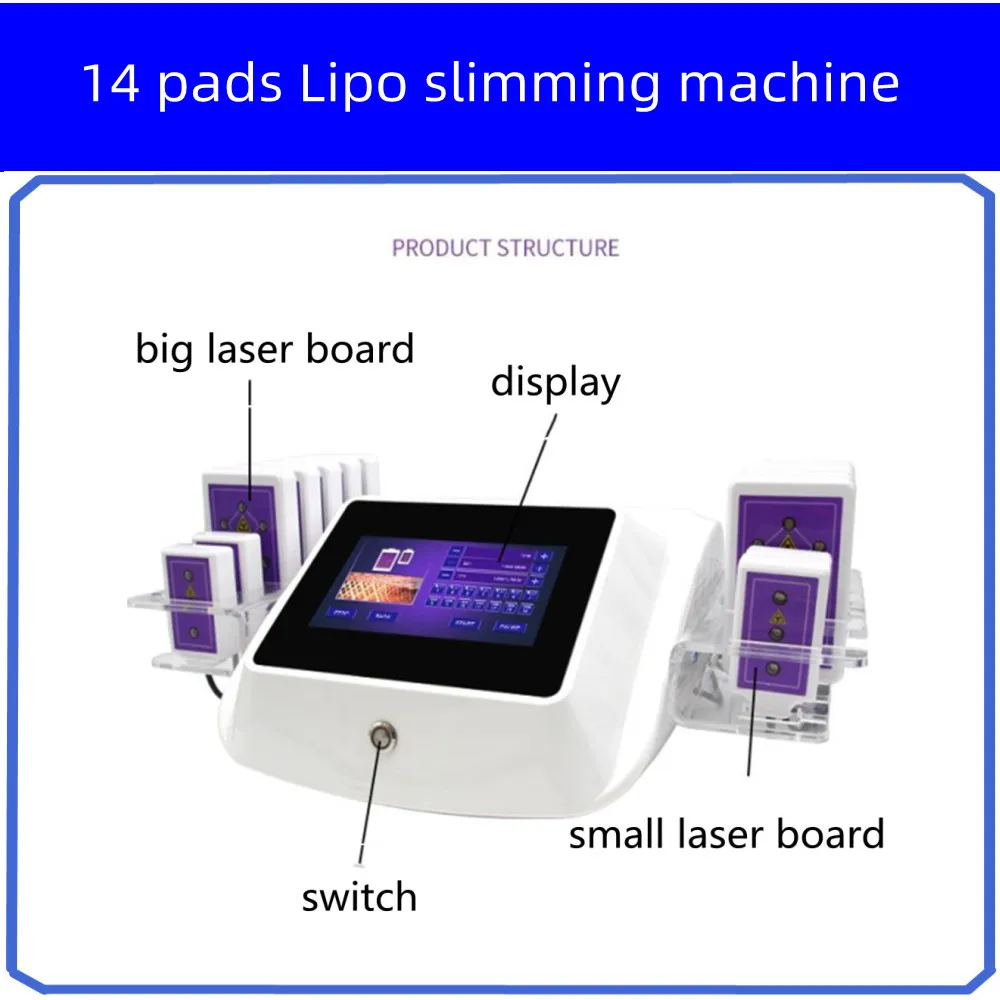 Lipo Laser 14 Pads Lipo Body Weight Loss Shaping Slimming Fat Machine