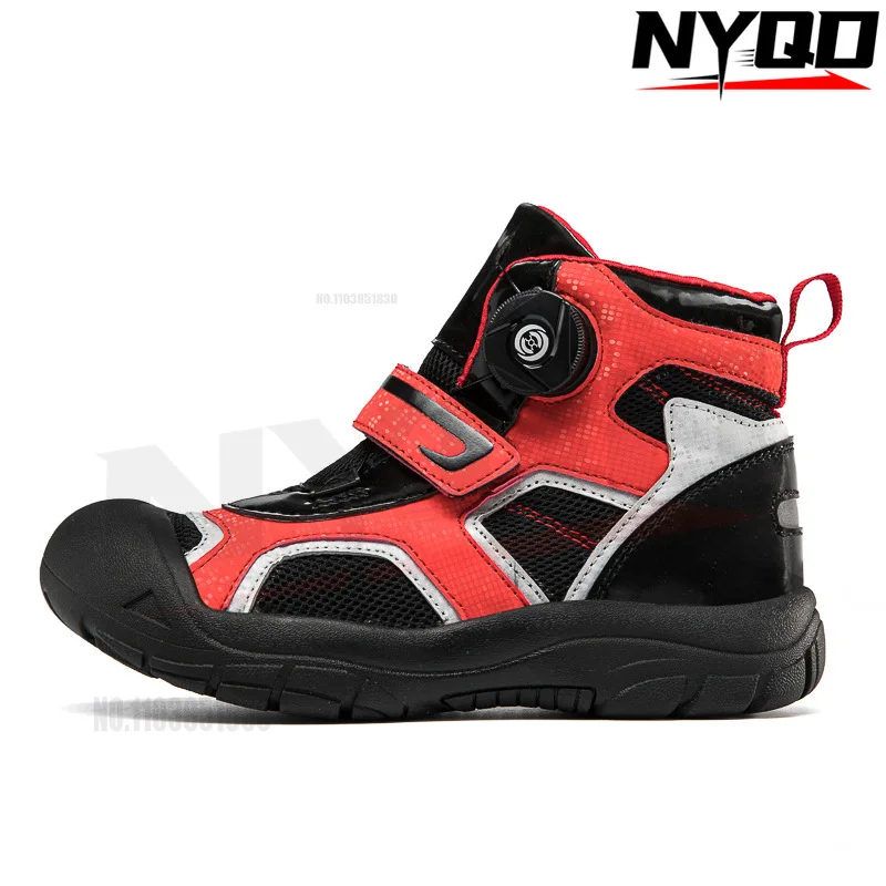Child cycling shoes road balance bike shoes sliding training bicycle racing flat child motorcycle boots 26-33 size