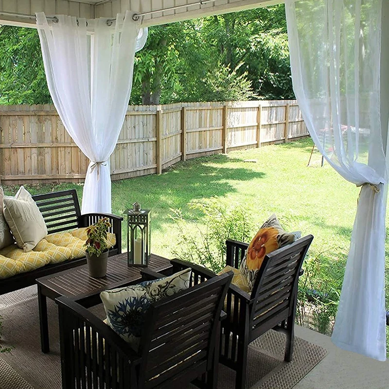 Outdoor Garden Curtains Street Gazebo Curtains Waterproof Tulle Curtains Porch Pergola Privacy Sunshading Curtain Patio Decor 5