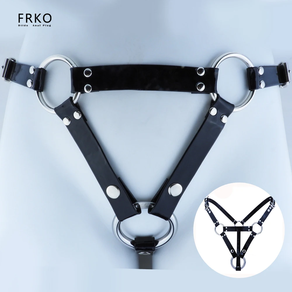 FRKO Male Chastity PU Belt Adjustable Rope Scrotum Ring BDSM Games Erotic Product Adult Sex Toys for Men Underwear Bondage 18+ penis chastity cage chastity lock sex toy