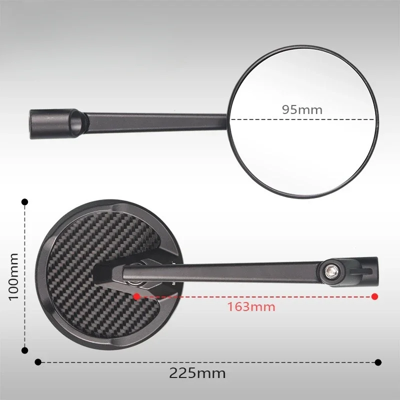 Universal True Carbon Fiber Motorcycle Handlebar Rear View Mirrors Glare Mirror for Honda for Yamaha Suzuki Scooter