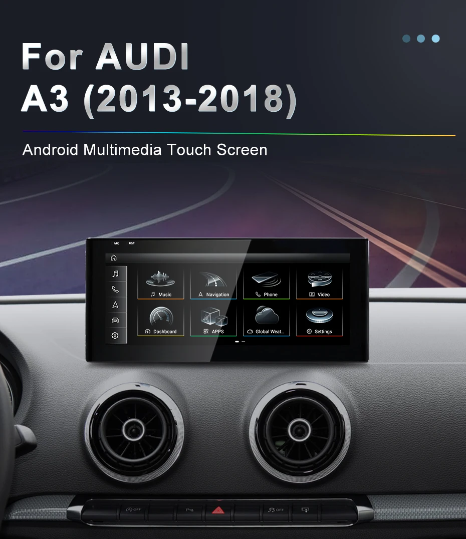 Qualcomm Snapdragon 680 6225 2.4GHz Wireless CarPlay Auto For AUDI A3 Car Multil