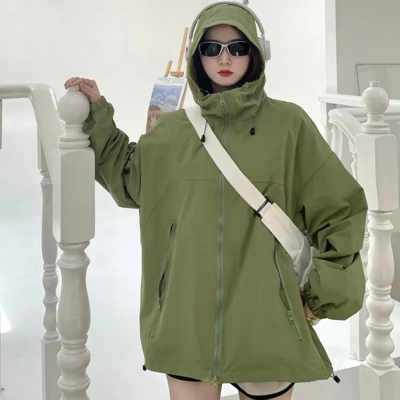 

2022 American Jacket Coat Waterproof Sweater Zipper Hooded Fashion Label Loose Free Shipping
