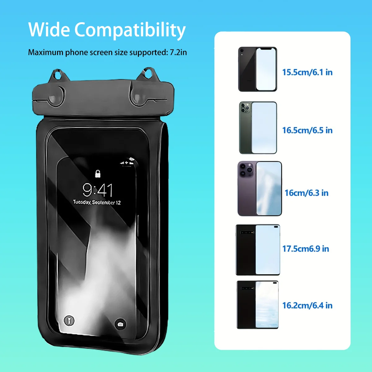 Waterproof Double-Layer Phone Pouch with Hanging Rope