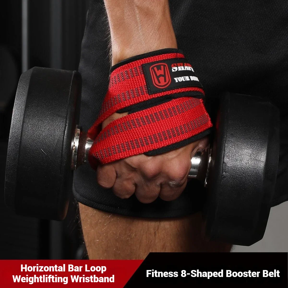 WOSWEIR-Fitness Anti-Rutsch-Gewichtheben Handgelenk Rallye-Handschuhe Verdickung Pull-up Hantel Horizontaler Stangengriff für Gymnastik – Detail 2