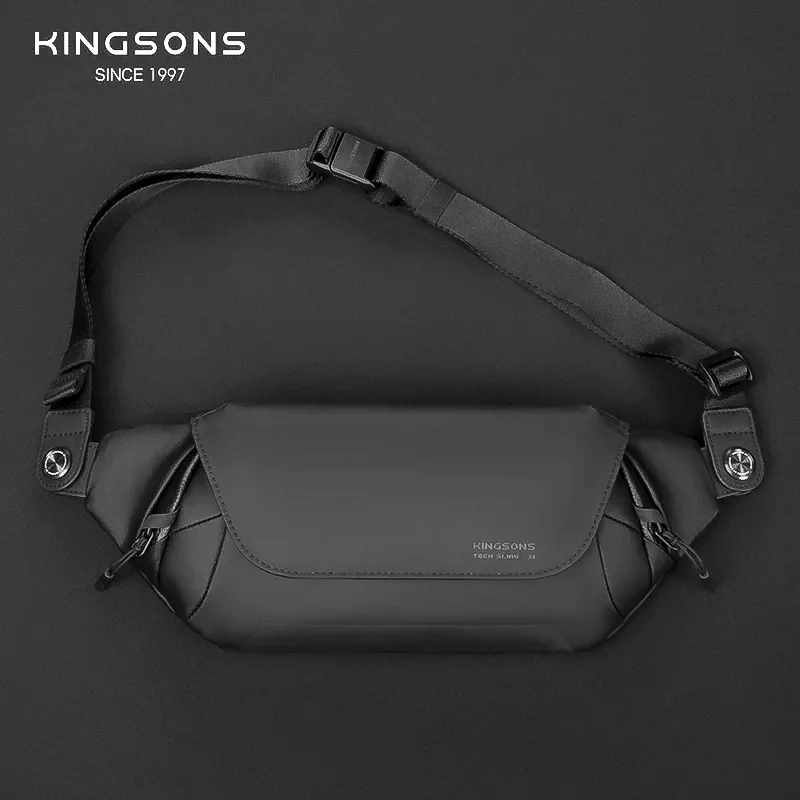 Kingons-Simple CommPiedmont Sac de poitrine à bandoulière, Sac de poitrine étanche et anti-coupure, Hip-Hop Superior Minimalist Cool Bags, Initiated