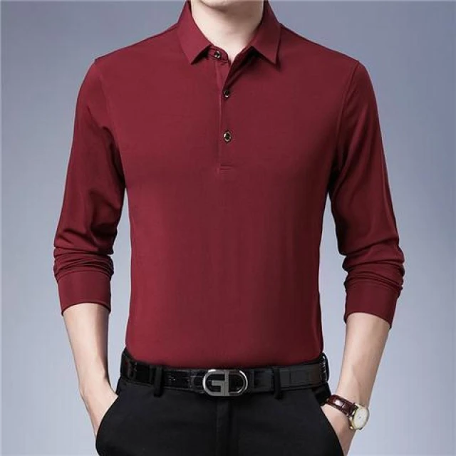 Spring Autumn Four-Square Plaid Men's Long Sleeve Polo Shirt Casual  Business Button Tops Fashion Polo Shirts Man Clothing - AliExpress