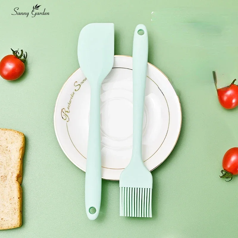 Silicone Cream Baking BBQ Tool Scraper Oil Brush Non Stick Butter Spatula Cutter Chocolate Smoother Heat Resistant Kitchen Tools