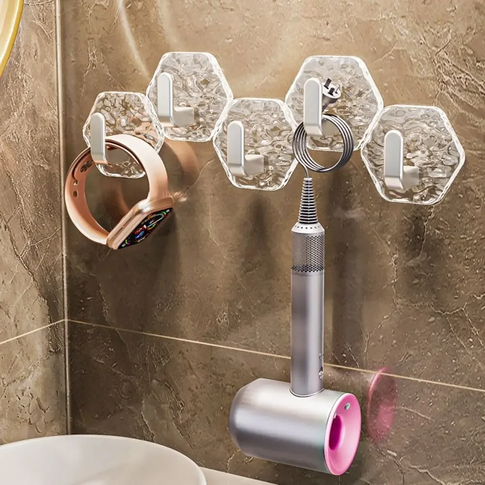 Transparent hook hanging on the wall, waterproof car key hook, non-porous wall-mounted hanger
