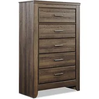 Juararo Rustic 5 Drawer Chest of Drawers, Aged Dark Brown 1