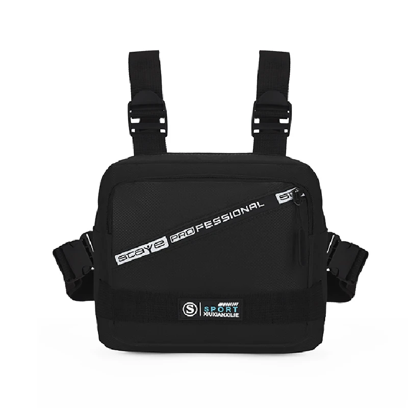 

Мужская нагрудная сумка с защитой от кражи, черная Повседневная дорожная поясная сумка из ткани Оксфорд в стиле хип-хоп, 2023