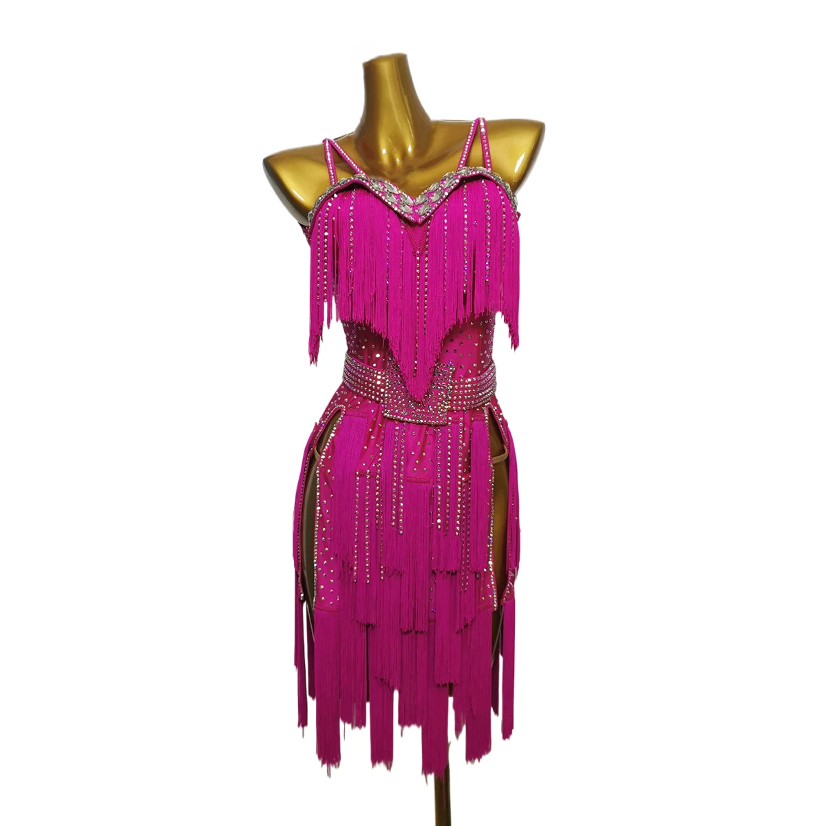 Latin Dance Professional Dress High-end Red Tassel Cha Tango Female Adult Standard Stage Professional Clothing dance dress