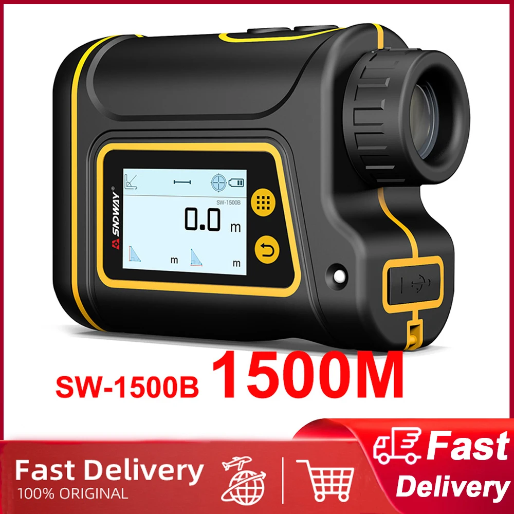 

SNDWAY Telescope Laser Range Finder Digital Distance Meter Hunting Monocular Golf Rangefinder LCD Display Roulette Tape Measure