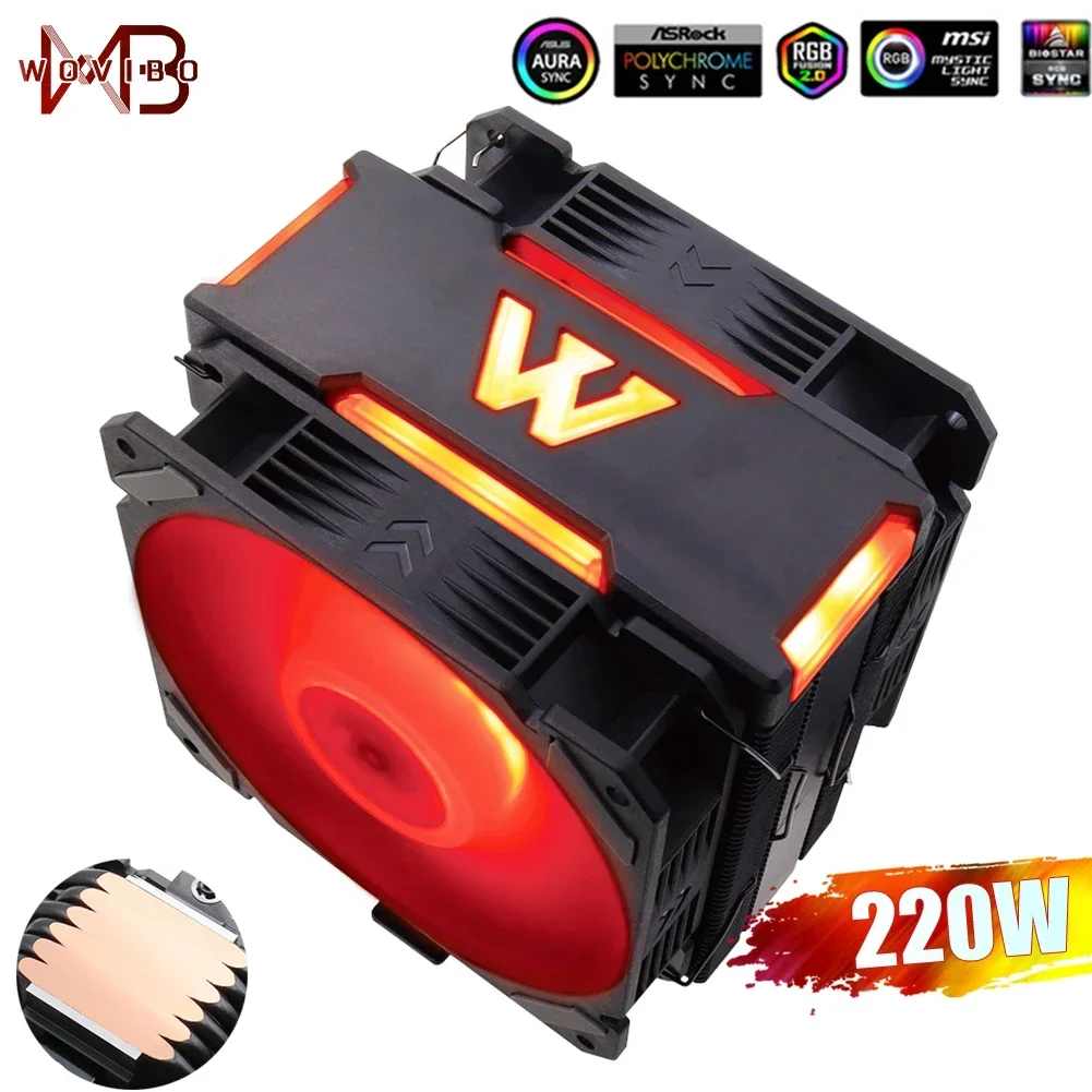 Wovibo Cpu Cooler Fan Tubos de Calor Ventilador Ventilador para Intel 1150 1151 1155 1700 2011 X79 X99 Amd Am3 Am4 Soquete do Radiador