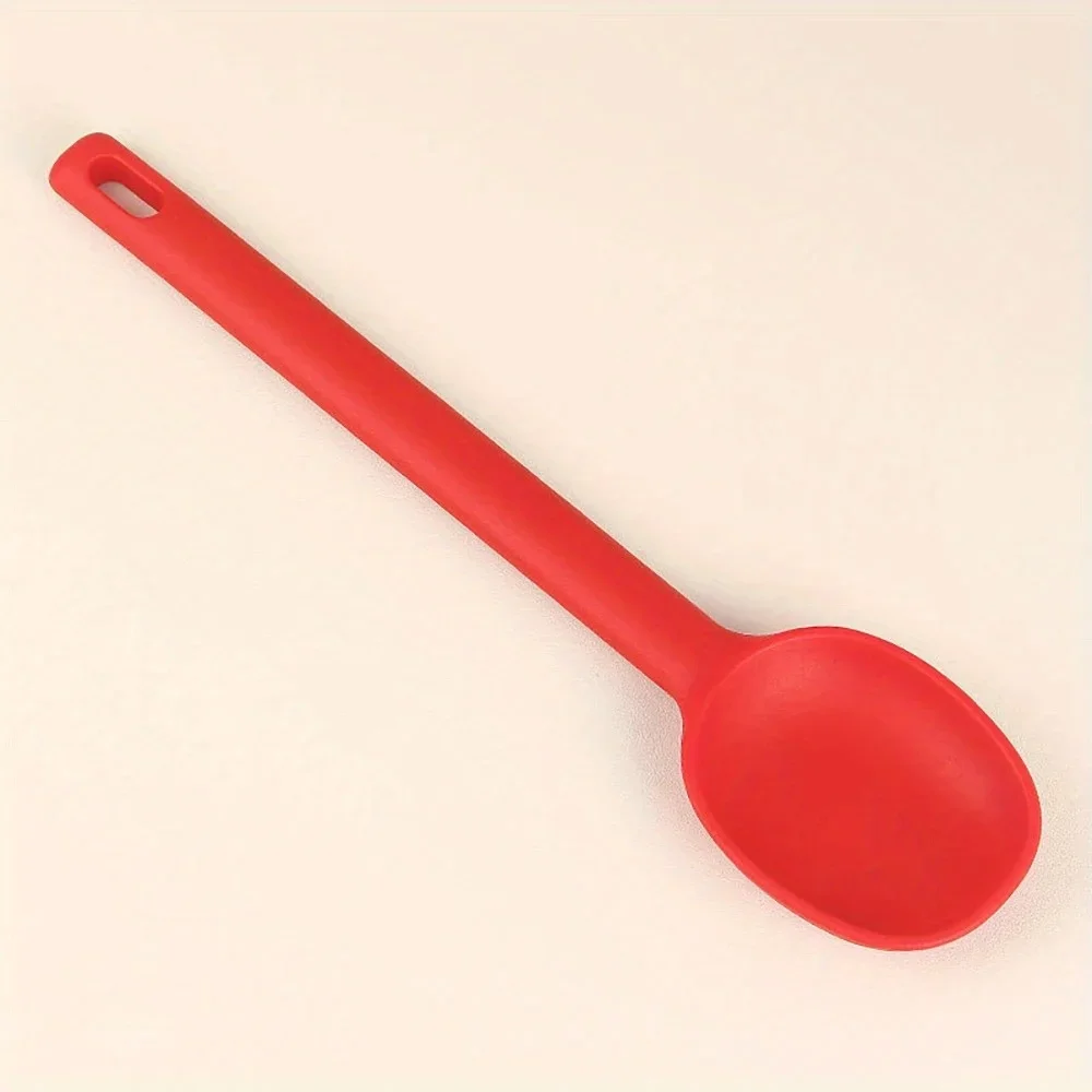 1PC Silicone Salad Stirring Spoon Heat Resistant Shallow Mouthed Soup Spoon non Stick Pot Kitchen Baking Tool